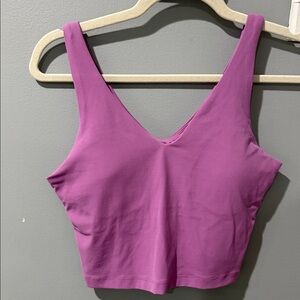 Athleta Vibrant Purple V-Neck Crop Top